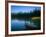 Canoe in Sparks Lake, Broken Top Mountain in Background, Cascade Mountains, Oregon, USA-Janis Miglavs-Framed Photographic Print