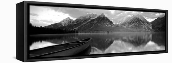 Canoe Leigh Lake Grand Teton National Park Wy Usa-null-Framed Premier Image Canvas