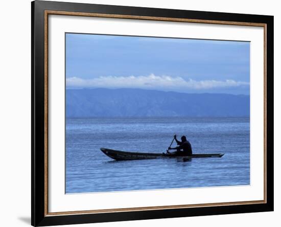 Canoe on Lake Tanganyika, Tanzania-Kristin Mosher-Framed Photographic Print