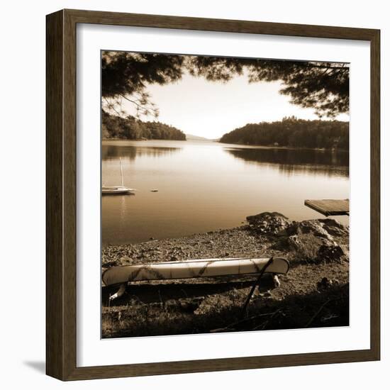 Canoe on Shore sepia-Suzanne Foschino-Framed Photo