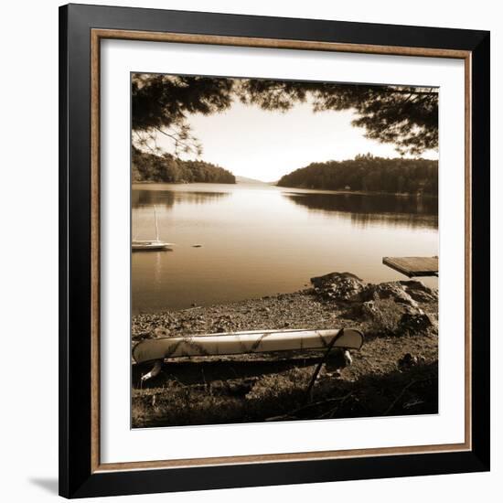 Canoe on Shore sepia-Suzanne Foschino-Framed Photo