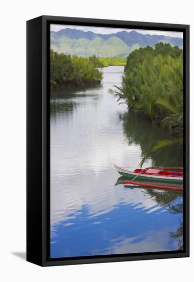 Canoe on the River, Bohol Island, Philippines-Keren Su-Framed Premier Image Canvas