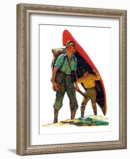 "Canoe Portage,"March 24, 1934-Eugene Iverd-Framed Giclee Print