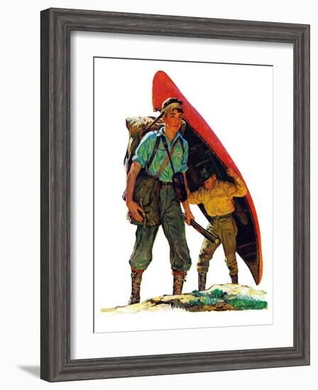 "Canoe Portage,"March 24, 1934-Eugene Iverd-Framed Giclee Print