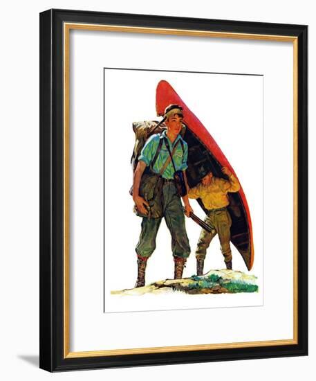 "Canoe Portage,"March 24, 1934-Eugene Iverd-Framed Giclee Print