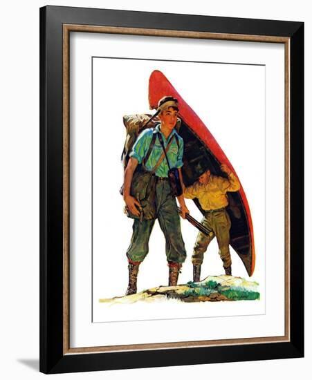 "Canoe Portage,"March 24, 1934-Eugene Iverd-Framed Giclee Print