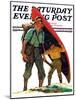 "Canoe Portage," Saturday Evening Post Cover, March 24, 1934-Eugene Iverd-Mounted Giclee Print