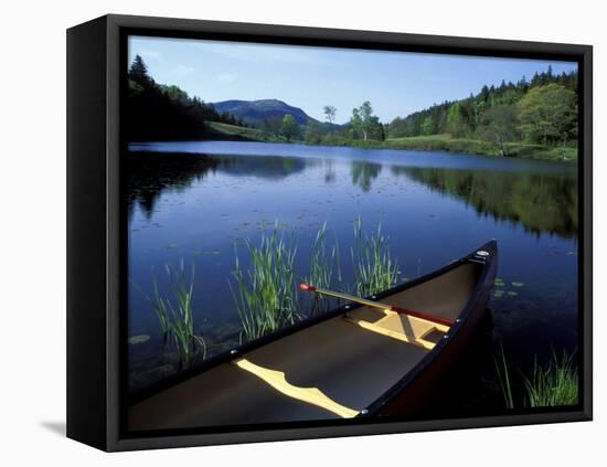 Canoe Resting on the Shore of Little Long Pond, Acadia National Park, Maine, USA-Jerry & Marcy Monkman-Framed Premier Image Canvas