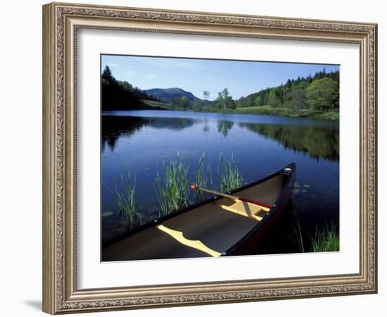 Canoe Resting on the Shore of Little Long Pond, Acadia National Park, Maine, USA-Jerry & Marcy Monkman-Framed Photographic Print