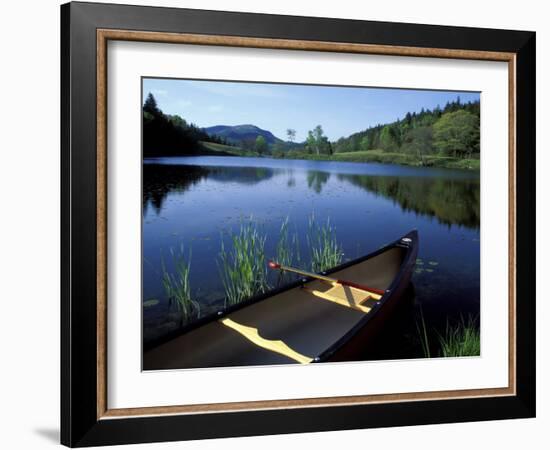 Canoe Resting on the Shore of Little Long Pond, Acadia National Park, Maine, USA-Jerry & Marcy Monkman-Framed Photographic Print