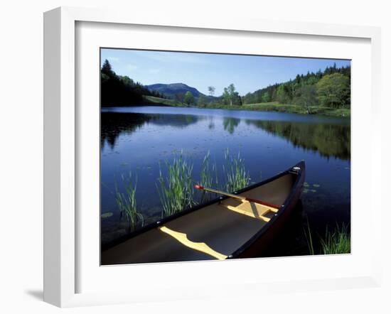 Canoe Resting on the Shore of Little Long Pond, Acadia National Park, Maine, USA-Jerry & Marcy Monkman-Framed Photographic Print