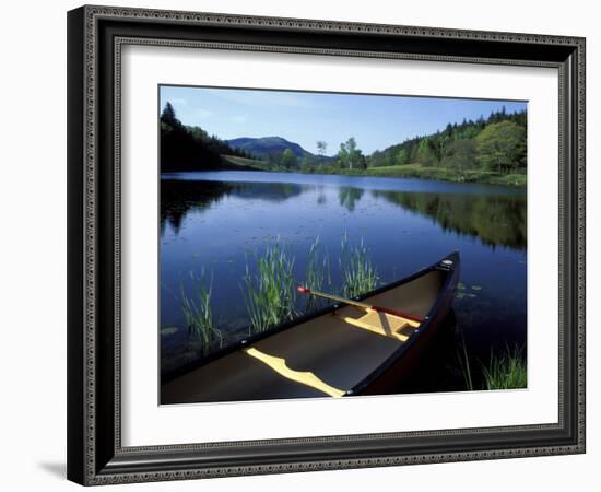 Canoe Resting on the Shore of Little Long Pond, Acadia National Park, Maine, USA-Jerry & Marcy Monkman-Framed Photographic Print