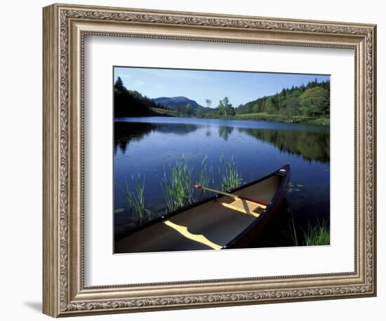 Canoe Resting on the Shore of Little Long Pond, Acadia National Park, Maine, USA-Jerry & Marcy Monkman-Framed Photographic Print