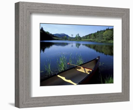 Canoe Resting on the Shore of Little Long Pond, Acadia National Park, Maine, USA-Jerry & Marcy Monkman-Framed Photographic Print