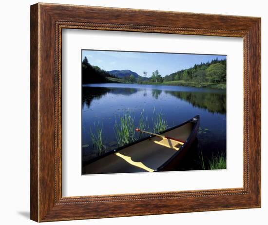 Canoe Resting on the Shore of Little Long Pond, Acadia National Park, Maine, USA-Jerry & Marcy Monkman-Framed Photographic Print