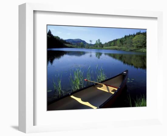 Canoe Resting on the Shore of Little Long Pond, Acadia National Park, Maine, USA-Jerry & Marcy Monkman-Framed Photographic Print