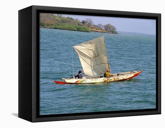 Canoe with Sail, River Gambia, the Gambia, West Africa, Africa-J Lightfoot-Framed Premier Image Canvas