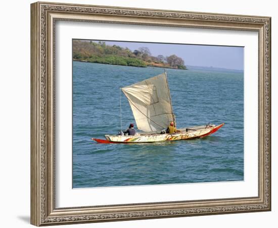Canoe with Sail, River Gambia, the Gambia, West Africa, Africa-J Lightfoot-Framed Photographic Print
