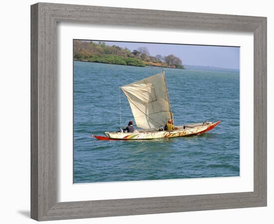 Canoe with Sail, River Gambia, the Gambia, West Africa, Africa-J Lightfoot-Framed Photographic Print