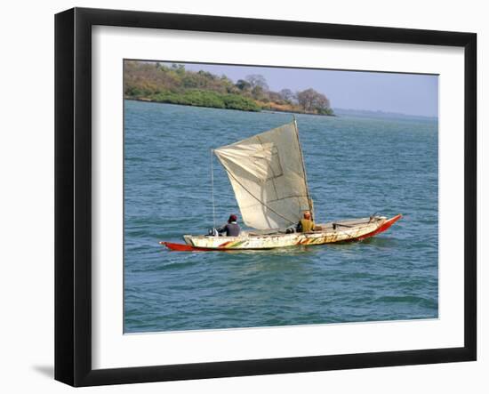 Canoe with Sail, River Gambia, the Gambia, West Africa, Africa-J Lightfoot-Framed Photographic Print