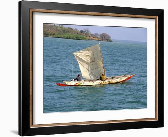 Canoe with Sail, River Gambia, the Gambia, West Africa, Africa-J Lightfoot-Framed Photographic Print