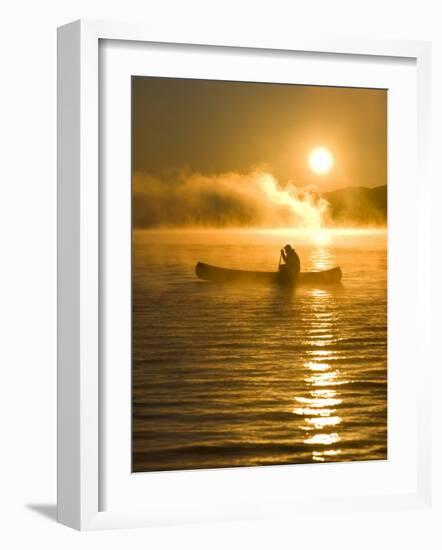 Canoeing at Sunrise, Moosehead Lake, Maine, USA-Jerry & Marcy Monkman-Framed Photographic Print
