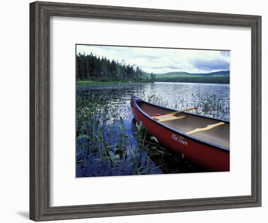 Canoeing on Lake Tarleton, White Mountain National Forest, New Hampshire, USA-Jerry & Marcy Monkman-Framed Photographic Print