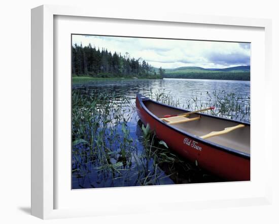 Canoeing on Lake Tarleton, White Mountain National Forest, New Hampshire, USA-Jerry & Marcy Monkman-Framed Photographic Print