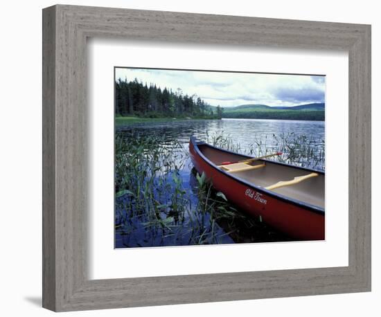 Canoeing on Lake Tarleton, White Mountain National Forest, New Hampshire, USA-Jerry & Marcy Monkman-Framed Photographic Print