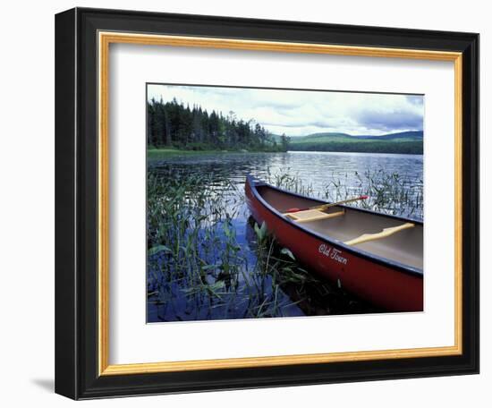 Canoeing on Lake Tarleton, White Mountain National Forest, New Hampshire, USA-Jerry & Marcy Monkman-Framed Photographic Print