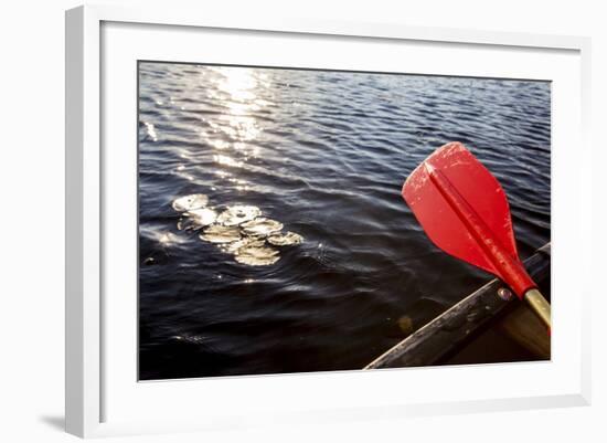 Canoeing on Little Berry Pond in Maine's Northern Forest-Jerry & Marcy Monkman-Framed Photographic Print