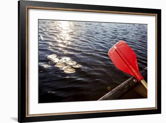 Canoeing on Little Berry Pond in Maine's Northern Forest-Jerry & Marcy Monkman-Framed Photographic Print