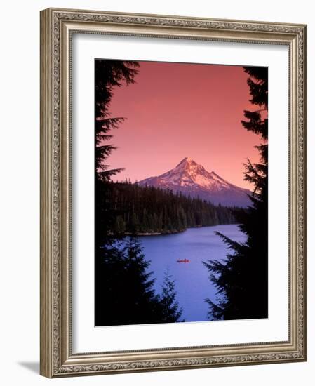 Canoeing on Lost Lake in the Mt. Hood National Forest, Oregon, USA-Janis Miglavs-Framed Photographic Print