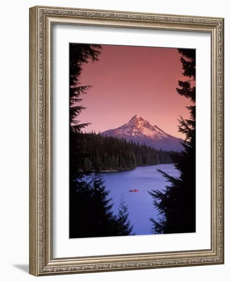 Canoeing on Lost Lake in the Mt Hood National Forest, Oregon, USA-Janis Miglavs-Framed Photographic Print