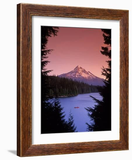 Canoeing on Lost Lake in the Mt Hood National Forest, Oregon, USA-Janis Miglavs-Framed Photographic Print