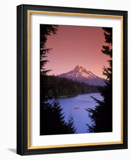 Canoeing on Lost Lake in the Mt Hood National Forest, Oregon, USA-Janis Miglavs-Framed Photographic Print