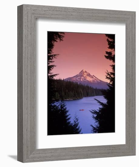 Canoeing on Lost Lake in the Mt Hood National Forest, Oregon, USA-Janis Miglavs-Framed Photographic Print