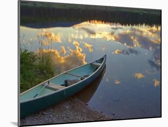 Canoeing on Rainy Lake at Sunset in the Lolo National Forest, Montana, Usa-Chuck Haney-Mounted Photographic Print