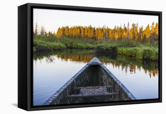 Canoeing on the Cold Stream in the Northern Forests of Maine, Usa-Jerry & Marcy Monkman-Framed Premier Image Canvas