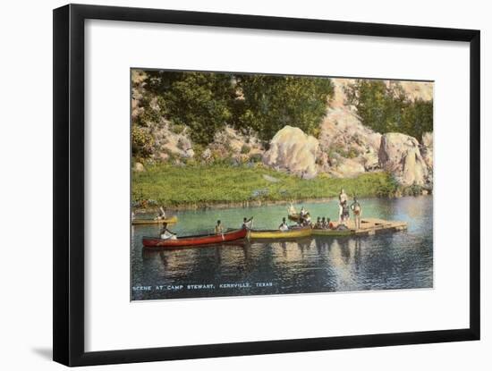 Canoes at Camp Steward, Kerrville, Texas-null-Framed Art Print