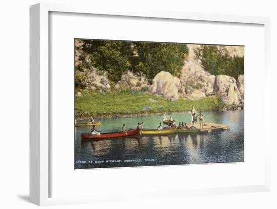 Canoes at Camp Steward, Kerrville, Texas-null-Framed Art Print