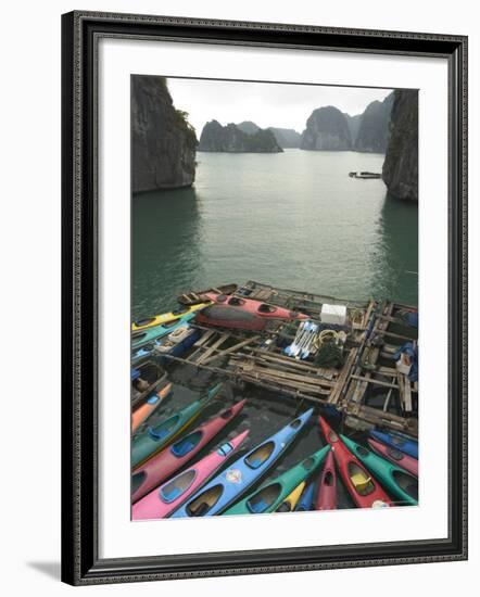 Canoes, Halong Bay, Cat Ba National Park, Northern Vietnam, Southeast Asia-Christian Kober-Framed Photographic Print