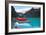 Canoes of Lake Louise, Alberta, Canada-George Oze-Framed Photographic Print