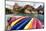 Canoes on a Dock, Alberta, Canada-George Oze-Mounted Photographic Print