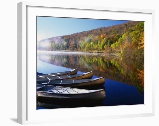 Canoes on a Rural Lake-Darrell Gulin-Framed Photographic Print