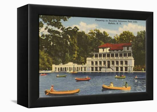 Canoing, Delaware Park Lake, Buffalo, New York-null-Framed Stretched Canvas