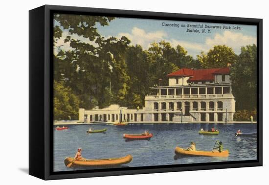 Canoing, Delaware Park Lake, Buffalo, New York-null-Framed Stretched Canvas