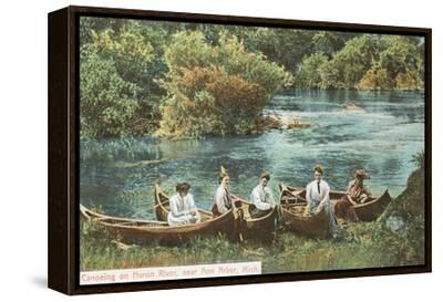 Canoing on Huron River, Ann Arbor, Michigan' Art Print
