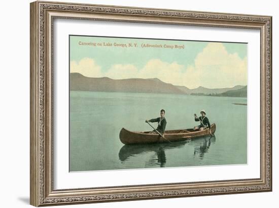 Canoing on Lake George, New York State-null-Framed Art Print