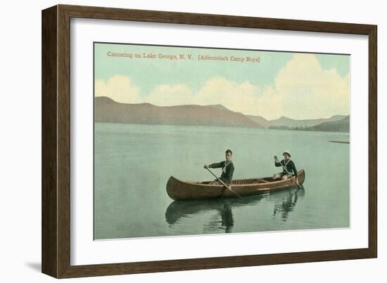 Canoing on Lake George, New York State-null-Framed Art Print